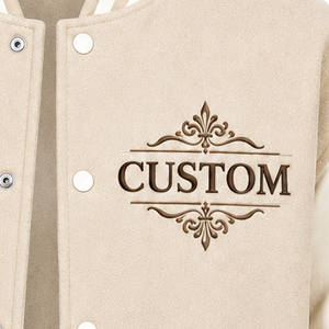 Chaqueta Varsity Personalizada de Textura Suave Premium con Mangas Acanaladas Reversibles, Diseño Clásico con Botones, Estilo Urbano Unisex - Product Image 5