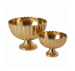 Ensemble de bols de service en métal doré, faits à la main, polis, décoratifs et élégants, pour les fêtes et la maison, vaisselle, bol de service - Product Image 1