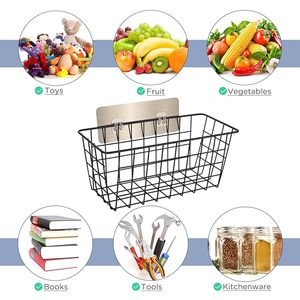 Panier de rangement mural en métal robuste pour cuisine, garde-manger et salle de bain - Product Image 4