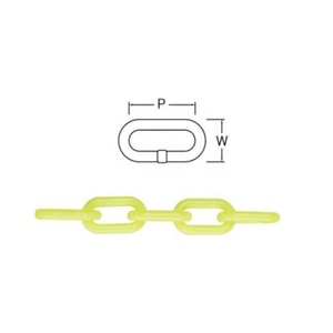 Barrière de sécurité routière en chaîne moulée de 6 mm et 8 mm, chaîne en PVC, matériau en plastique, couleur jaune néon vert, marque LEEMETAL - Product Image 1