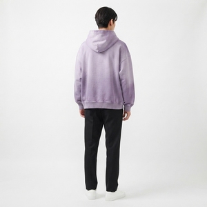 Sudadera con Capucha Lavanda Morada Lavada para Hombre, de Algodón y Forro Polar, Estilo Oversize Streetwear con Bolsillo Canguro, Ropa Casual - Product Image 5