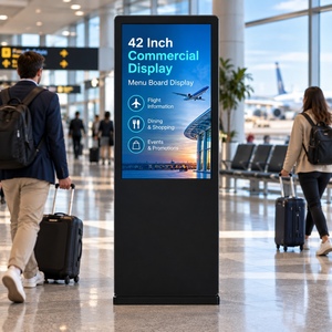 Pantalla Comercial de 42 Pulgadas con Soporte de Pie, Tablero de Menú, Pantalla LCD, Señalización Digital, Kiosco Publicitario, Android, Windows, WiFi, OEM - Product Image 1