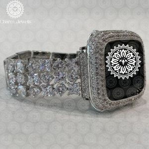 Montre de luxe pour homme Charm Jewells en acier inoxydable, cadran 40 mm, lunette sertie de diamants, mouvement mécanique analogique, date automatique, étanche 10 bars - Product Image 4