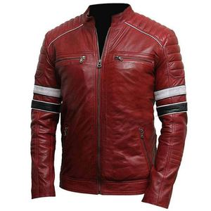 Veste en cuir d'agneau pour homme de haute qualité à bouton unique, coupe-vent, imperméable et respirante pour l'hiver, service OEM en gros - Product Image 4