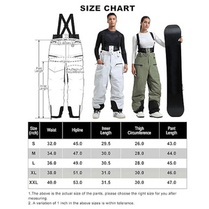 Nuevos pantalones de esquí para hombre, gruesos y cálidos para invierno, overoles de esquí cortavientos, pantalones de snowboard, ropa de nieve holgada para exteriores, pantalón impermeable. - Product Image 6