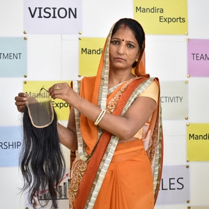 ผมเรมี่ดิบแบบอินเดียแท้สำหรับต่อผมมนุษย์ผมดัดลอนลึกทรงตรงยาว7*7เรียงตามแนว100% ของผู้ขาย - Product Image 3