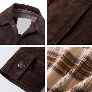 <b>Men's</b> Genuine Leather Full-Zip Casual Vintage Thick Outerwear <b>Jacket</b> Eco-Friendly Autumn - Product Image 5