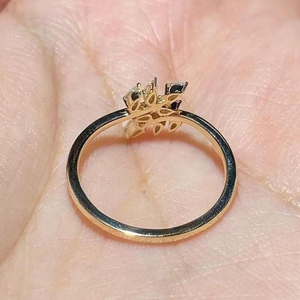 Pear Cut Diamond Branch <b>Ring</b> For Her White Bypass Style Solid <b>Gold</b> Birthday Gift Jewelry - Product Image 6