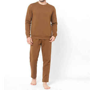 Customized Unisex Oversized Comfortable Pullover Cotton Streetwear Solid Tracksuits Winter Lightweight Sweatshirt <b>Sweatpants</b> <b>Set</b> - Product Image 6