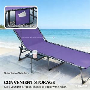 Sedia a Sdraio Viola per Esterni, Ideale per Prendere il Sole e per l'Uso in Cortile - Product Image 3