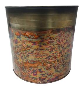 Pot de fleurs en métal finition antique, jardinière rustique en fer, pot décoratif pour plantes d'intérieur et d'extérieur, pot moderne pour la maison, le salon, le balcon - Product Image 5