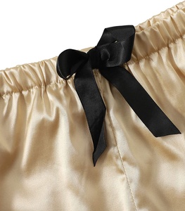 Ensemble de pyjama en satin de soie pour femme, robe de nuit, vêtements de nuit à manches courtes, pyjama doux boutonné, ensemble de loungewear, vente en gros - Product Image 4