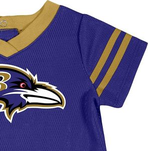 Robe en jersey pour bébé fille des Baltimore Ravens avec bloomers, tenue de sport à thème football en maille or et violet - Product Image 5