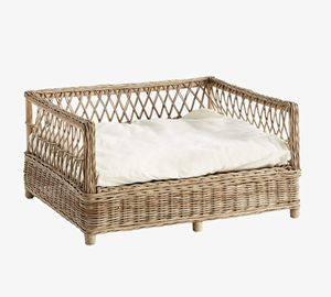 Bulk Natural Rattan Pet Bed Wholesale <b>Cheap</b> Price Handwoven Dog <b>Couch</b> Basket Bed Frame Sustainable Factory Direct OEM ODM - Product Image 1