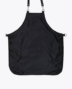 Cape de coiffure en tissu noir avec taille réglable et anneaux métalliques - Product Image 6