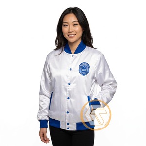 Chaqueta Universitaria Zeta Phi Beta Personalizada de Alta Calidad GREEK TREASURES, Transpirable, de Satén, con Letras Bordadas del Escudo de la Hermandad - Product Image 1