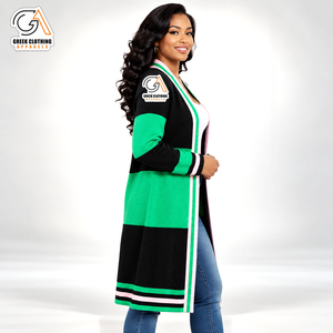 For | Women's Long Color Blocked <b>Cardigan</b> Plus Size Full Sleeve Casual <b>Pocket</b> Design 100% Polyester Winter Wear Anti-Pilling - Product Image 3