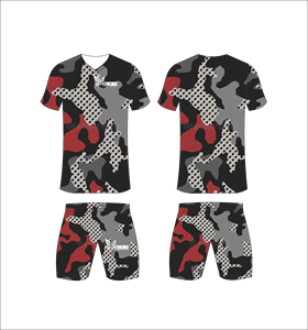Conjunto de Uniforme de Fútbol Sublimado Personalizado, Patrón Abstracto Azul, Transpirable, de Secado Rápido, Jersey de Fútbol para Equipo, Pantalones Cortos, para Hombres, Niños y Jóvenes - Product Image 3