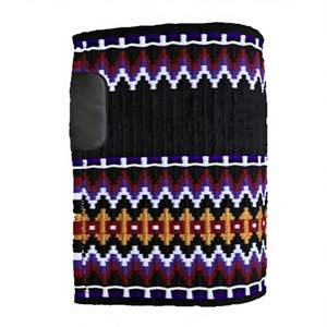 Tapis de selle Western violet, noir et blanc, géométrique, en mélange de laine, couverture de cheval profilée, équipement d'équitation tout-terrain - Product Image 2