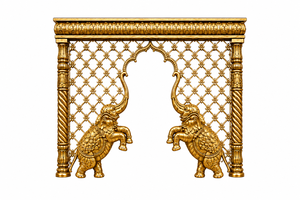 Decoración de Lujo para la Ceremonia Haldi con Marco de Elefante, Tema para Bodas al Aire Libre, Urli para la Ceremonia Haldi, Función Vibrante para la Ceremonia Haldi - Product Image 3