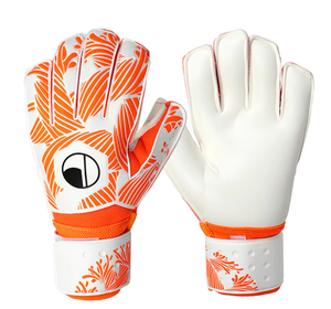 Full Finger Football Goalkeeper Gloves Black Green Leaf Pattern PU Material Non Slip Breathable Adjustable Wrist Strap Unisex - Product Image 3