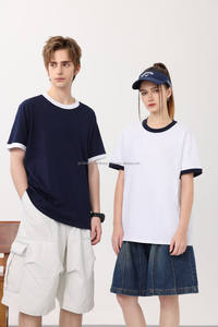 Nouveau Design Unisexe 100% Coton T-Shirt Respirant 200gsm Blanc Tee avec Patchwork Motif Casual Style Organique Tshirt - Product Image 2