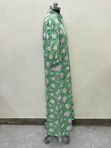 Vestido casual midi de mujer, 100% algodón, liso, manga corta, cintura imperio, estilo babydoll, cuello en V, holgado, para uso diario. - Product Image 5