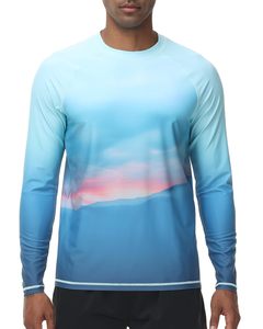 Camisa de pesca de manga larga para hombre, camisa de rendimiento con color degradado, UPF 50, ropa de pesca transpirable anti-UV, ropa deportiva para exteriores - Product Image 1