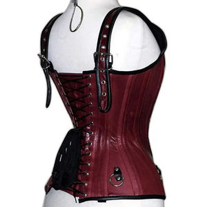 Nouvel Arrivage Corset en Cuir Souple Steampunk Overbust à Baleines, Bustier Burlesque, Haut de Lingerie Noir, pour Entraînement de la Taille et Amincissement Corporel - Product Image 3