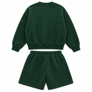 Ensemble de survêtement 2 pièces pour homme, style streetwear, en molleton de coton, avec sweat à capuche et short, léger, pour la détente - Product Image 2