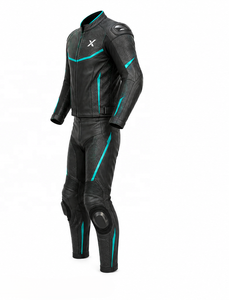 X Perforated Two-Piece Leather Motorcycle <b>Suit</b> | Black <b>Red</b> | X Logo | OEM ODM Manufacturer | Premium Design | Racing Wear - Product Image 3