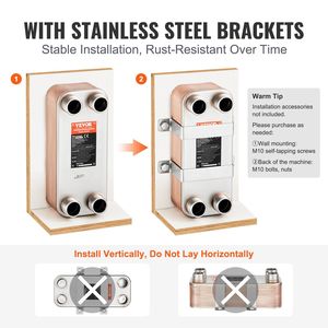 Intercambiador de Calor de Placas Soldadas, 30 Placas, Cobre/Acero Inoxidable 316L, Intercambiador de Calor de Agua, 30 Placas, Intercambiador de Calor Soldado - Product Image 5