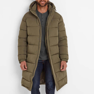 Men's Long Down Jacket Parka Hooded Waterproof Breathable Polyester-Filled Long Sleeve Warm Windproof Pocket Crack Long Rope - Product Image 4