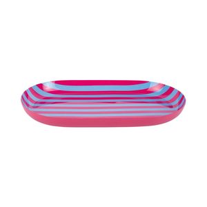 Plateau de service moderne à rayures, plat décoratif ovale pour table basse, ustensiles de cuisine, petit-déjeuner, décoration intérieure, fournisseur en gros de plateaux - Product Image 2