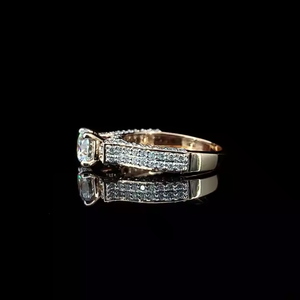 ZAWO HOUSE Rhodium Plated <b>925</b> <b>Silver</b> Luxury Moissanite Baguette Cuts Claw Setting Freshwater Pearl Non-Traditional Engagement - Product Image 6