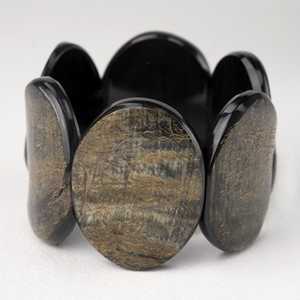 Bracelet manchette géométrique en corne de vache, style moderne, cadeau chrétien unisexe, bijoux - Product Image 2
