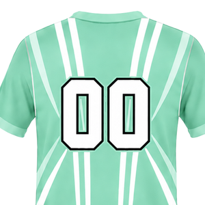 เสื้อรักบี้สีเขียวมิ้นท์ขาว แขนสั้น คอวี ชุดทีม ระบายอากาศได้ดี น้ำหนักเบา ชุดกีฬาฝึกซ้อมแบบสั่งทำพิเศษ - Product Image 4