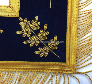 Passato Master Blue Lodge grembiule-<span class=keywords><strong>Royal</strong></span> <span class=keywords><strong>Navy</strong></span> velluto con frangia oro all'ingrosso Masonic insegne su misura grembiule - Product Image 4