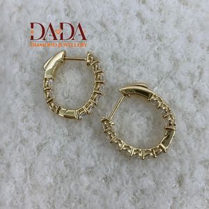 Aros Clásicos Redondos con Diamantes Cultivados en Laboratorio, Chapados en Oro y Rodio, Aros Premium para Mujeres Modernas, Regalo de Aniversario - Product Image 5