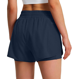 Shorts de course 2-en-1 pour femmes avec doublure intégrée, respirants en polyester, pour gym, yoga, sport, avec effet ventre plat - Product Image 2