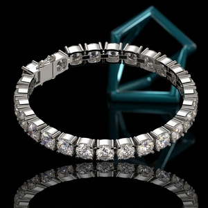Glosbe & Co 6mm Moissanite Tennis Bracelet 14K Gold Plated GRA Certified Women <b>Men</b> Luxury Wholesale Fine Jewelry - Product Image 5