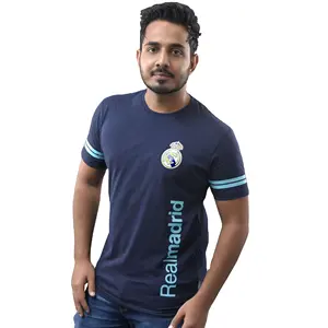 Camiseta de algodón peinado de calidad superior Serigrafía de alta durabilidad Colores personalizados Bio-Washed Manga corta Bajo MOQ Frontal - Product Image 1