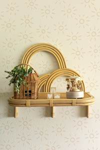 <b>Heart</b> Shaped Rattan wall-mounted <b>shelf</b> for kids Woven Floating Storage Rack Boho Nursery Wall Decor Storage Display <b>Shelf</b> Pack - Product Image 3