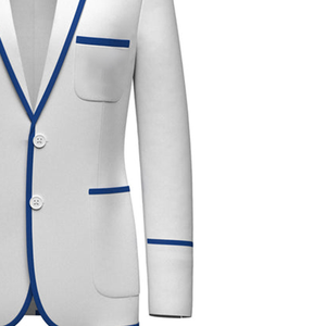 Blazer formel unisexe Zeta White en coton biologique, doublure personnalisée, double bordure, prêt à expédier, fabrication OEM Greek Life - Product Image 2