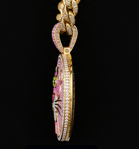 Collar con Colgante Personalizado de Pantera Rosa, con Moissanita, Chapado en Oro, Plata de Ley, Joyería para Fiestas - Product Image 2