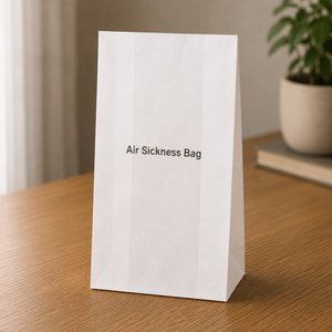 Air Sickness Bag Eco-Friendly <b>Biodegradable</b> Luxury Standard Flat White <b>Paper</b> Disposable Offset Printing Self Adhesive Seal - Product Image 3