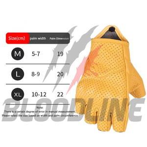 Gants de cyclisme en cuir noir respirants et sans doublure, style sportif, pour les quatre saisons, mitaines de moto de style sportif - Product Image 6
