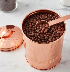 Simple Copper Round Food Container With Lid Handcrafted Hammered Design Tableware <b>Storage</b> <b>Box</b> For <b>Kitchen</b> Use And Home Use - Product Image 2
