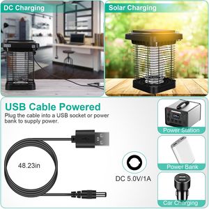 Lámpara Mata Mosquitos Eléctrica Solar con Alcance de 1076 Pies Cuadrados, IP65 Impermeable, Trampa para Insectos y Moscas de Interior - Product Image 3