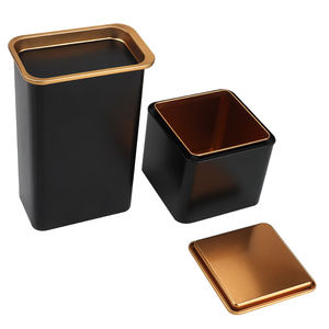 Lata de Metal Cuadrada Negra Personalizada para Alimentos, Segura para Uso Alimentario, para Envasar Té Suelto, Matcha y Especias, con Tapa - Product Image 2